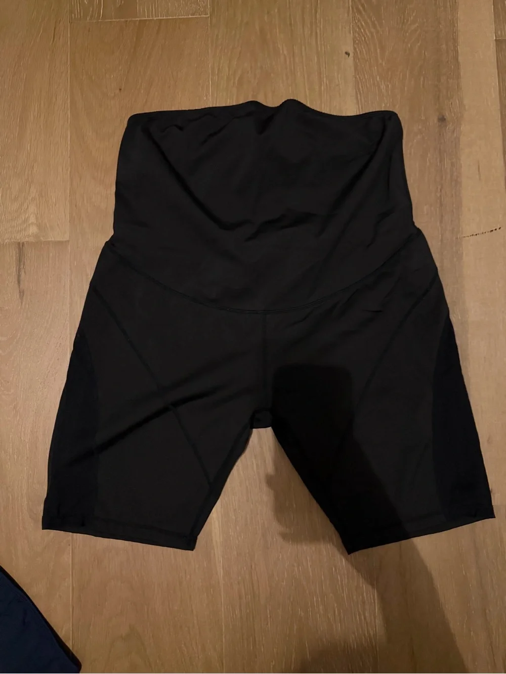 High-Waist Maternity Bike Shorts — Black and Navy